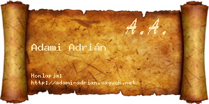 Adami Adrián névjegykártya